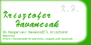 krisztofer havancsak business card